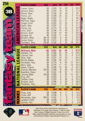 Rear | Matt Williams Baseball Cards 1995 Collector's Choice Se