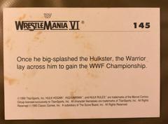 Card Back | Hulk Hogan, Ultimate Warrior Wrestling Cards 1990 Classic WWF The History of Wrestlemania