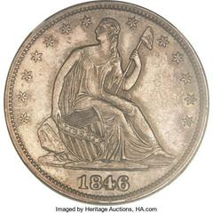1846 [HORIZONTAL 6] Coins Seated Liberty Half Dollar Prices