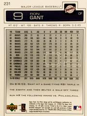 Rear | Ron Gant Baseball Cards 2003 Upper Deck First Pitch