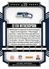 Back | Devon Witherspoon Football Cards 2023 Panini Score