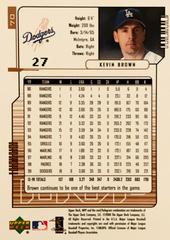 Rear | Kevin Brown Baseball Cards 2000 Upper Deck MVP