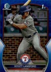 Wyatt Langford [Blue] #BDC-106 Baseball Cards 2023 Bowman Draft Chrome Prices