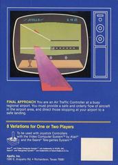 Back Cover | Final Approach Atari 2600