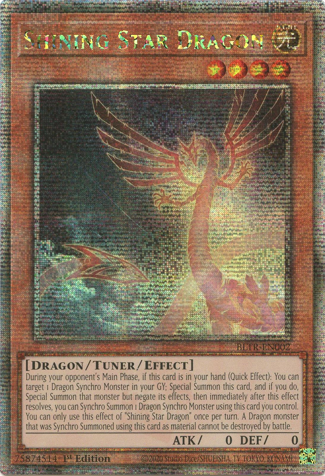 Shining Star Dragon [Quarter Century Secret Rare] BLTR-EN002 YuGiOh Battles of Legend: Terminal Revenge