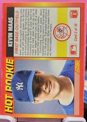 Back Of Card | Kevin Maas Baseball Cards 1991 Score Hot Rookies
