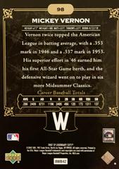 Rear | Mickey Vernon Baseball Cards 2007 SP Legendary Cuts