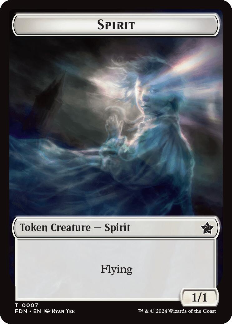 Spirit // Cat Doubled-Sided Token [Foil] #1 Magic Foundations