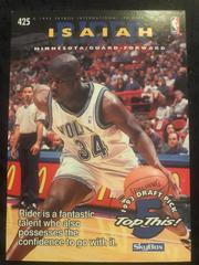 Back | Juwan Howard, Isaiah Rider Basketball Cards 1995 Hoops