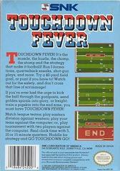 Touchdown Fever - Back | Touchdown Fever NES