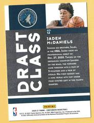 Back Of Card | Jaden McDaniels Basketball Cards 2020 Panini Contenders Draft Class