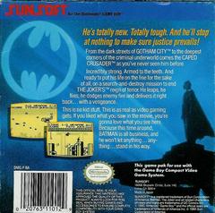Batman The Video Game - Back | Batman the Video Game GameBoy
