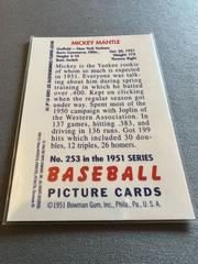 Back | 1951 Bowman Reprint [w/ Coating] Baseball Cards 1996 Topps Mantle Finest