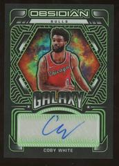 Coby White [Green] Basketball Cards 2021 Panini Obsidian Galaxy Autographs Prices