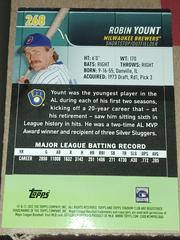 Reverse Side  | Robin Yount [First Day Issue] Baseball Cards 2022 Stadium Club