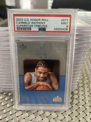 Carmelo Anthony Basketball Cards 2003 Upper Deck Honor Roll Superstar Tributes Prices