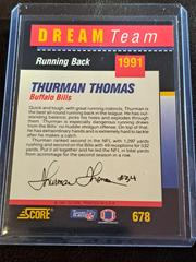 Thurman Thomas #678 Football Cards 1991 Score Dream Team Autographs Prices