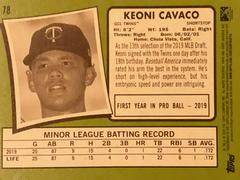 Rear | Keoni Cavaco Baseball Cards 2020 Topps Heritage Minor League