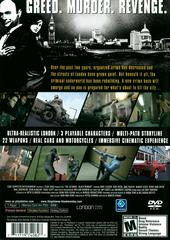 Back Cover | The Getaway Black Monday Playstation 2