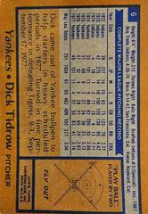 Dick Tidrow #6 Baseball Cards 1978 Topps Prices