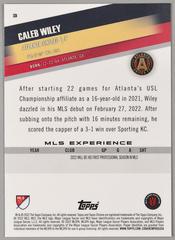 Back | Caleb Wiley Soccer Cards 2022 Topps Chrome MLS