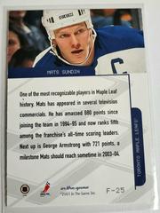 Backside | Mats Sundin [Foil] Hockey Cards 2003 ITG Toronto Star
