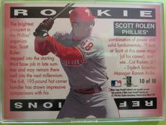 #10 Reverse | Scott Rolen Baseball Cards 1997 Ultra Rookie Reflections