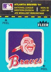 Atlanta Braves #NNA Baseball Cards 1982 Fleer Team Logo Stickers Prices