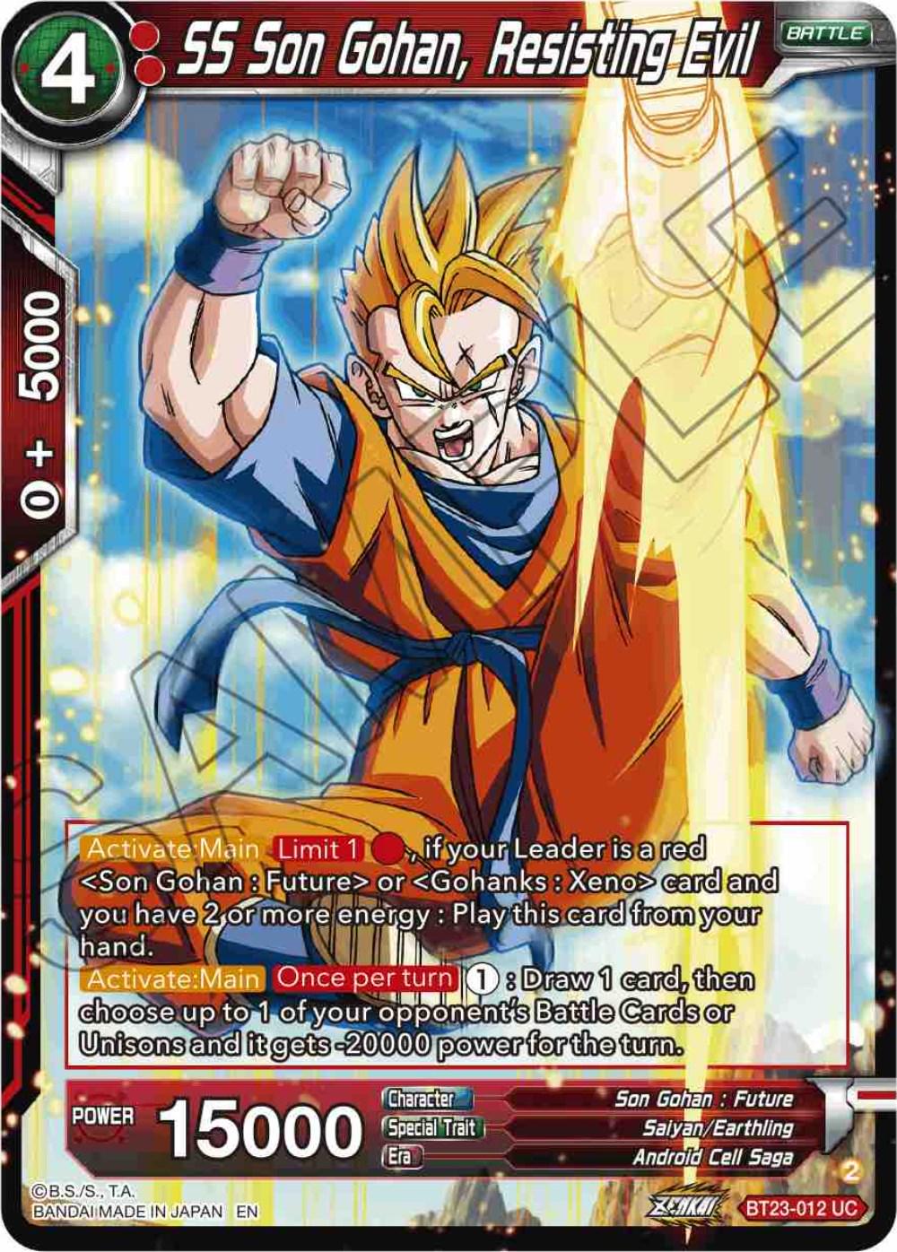 SS Son Gohan, Resisting Evil [Foil] BT23-012 Dragon Ball Super Perfect Combination