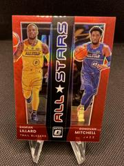 Damian Lillard, Donovan Mitchell [Red] #5 Basketball Cards 2021 Panini Donruss Optic All Stars Prices