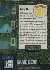 Super Golf - Back | Super Golf Sega Game Gear