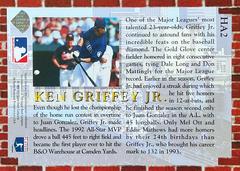 Card Back | Ken Griffey Jr Baseball Cards 1994 Collector's Choice Home Run All St