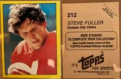 Steve Fuller #212 Football Cards 1982 Topps Stickers Prices