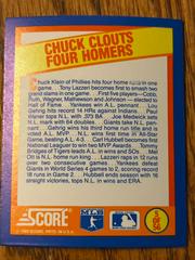 Chuck Clouts Four Homers Baseball Cards 1989 Score Magic Motion Trivia A Year to Remember Prices