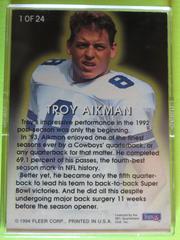 Reverse | Troy Aikman Football Cards 1992 Fleer All Pro