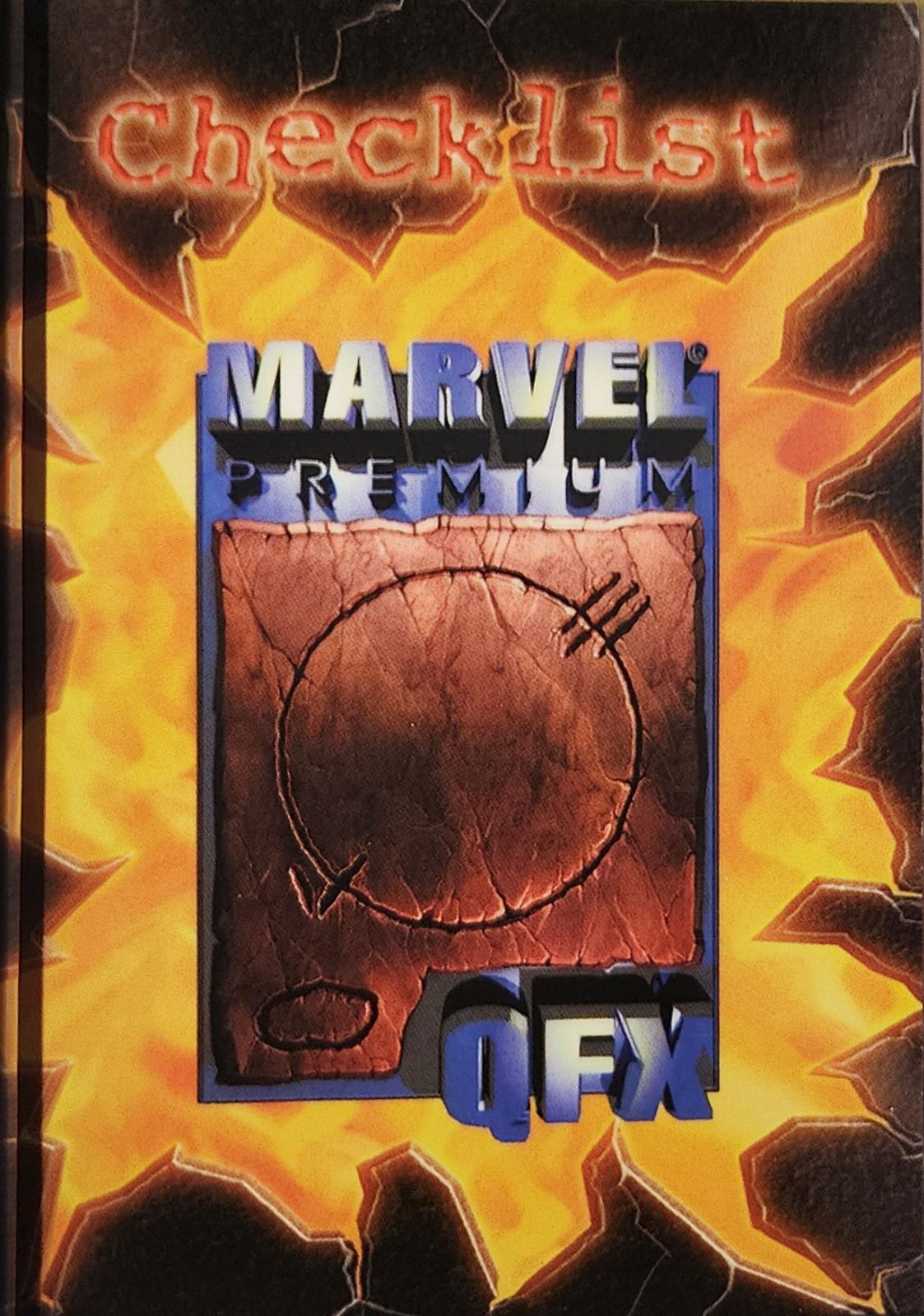 Checklist #1 Marvel 1997 Fleer Premium QFX