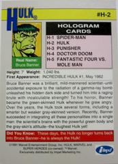 Back | Hulk [Hologram] Marvel 1991 Universe