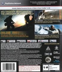 Back Cover | Medal of Honor Playstation 3