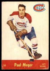 Paul Meger #51 Hockey Cards 1955 Parkhurst Quaker Oats Prices
