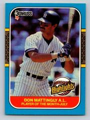 Don Mattingly #23 Baseball Cards 1987 Donruss Highlights Prices