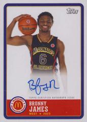 Bronny James [Autograph] #PA-BJ Basketball Cards 2023 Topps Chrome McDonald's All American Paper At Event Prices
