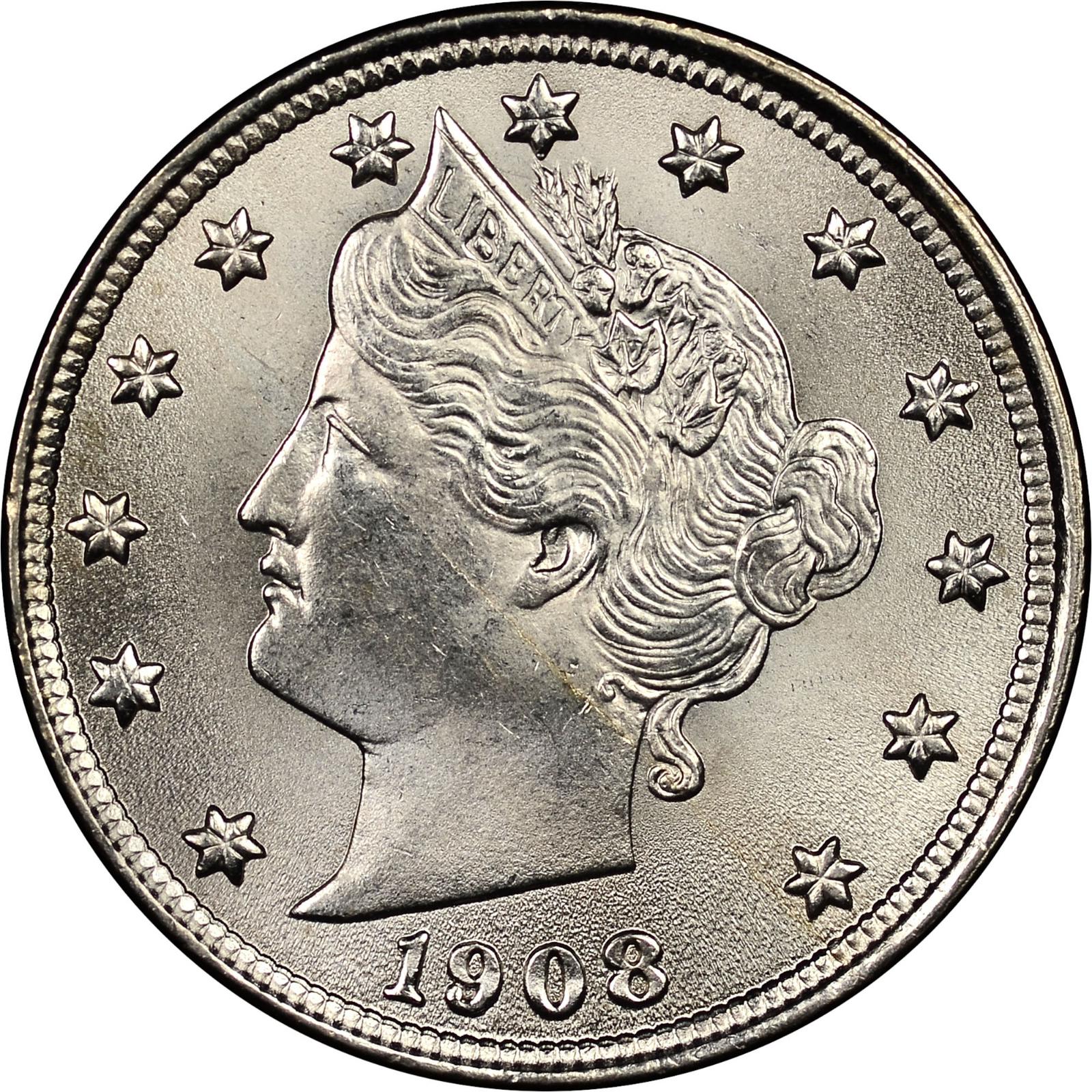 1908 Coins Liberty Head Nickel