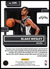 Back Of Card | Blake Wesley Basketball Cards 2022 Panini Donruss