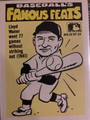 Angels/Lloyd Waner Baseball Cards 1986 Fleer Baseball's Famous Feats Prices