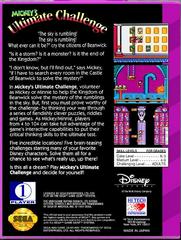 Mickey'S Ultimate Challenge - Back | Mickey's Ultimate Challenge Sega Game Gear