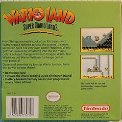 Box Back  | Wario Land Super Mario Land 3 GameBoy