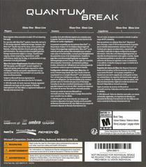 'Back Cover' | Quantum Break [Not for Resale] Xbox One