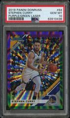 Stephen Curry [Purple, Green Laser] #64 Basketball Cards 2019 Panini Donruss Prices