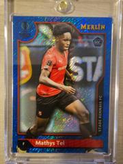 Tel RC | Mathys Tel [Blue Shimmer] Soccer Cards 2021 Topps Merlin Chrome UEFA