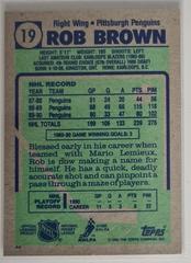 Backside | Rob Brown Hockey Cards 1990 Topps